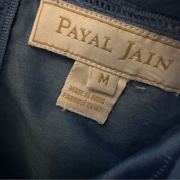 Payal Jain Carrington Embroidered Puff-Sleeved Blue Blouse - Picture 5 of 7